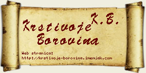 Krstivoje Borovina vizit kartica
